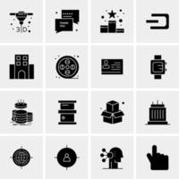 16 iconos de negocios universales vector ilustración de icono creativo para usar en proyectos relacionados con la web y dispositivos móviles