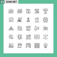 25 Creative Icons Modern Signs and Symbols of prize award energy achievement new year Editable Vector Design Elements