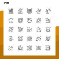 Set of Space Line Icon set 25 Icons Vector Minimalism Style Design Black Icons Set Linear pictogram pack