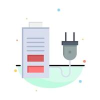 Accumulator Battery Power Plug Abstract Flat Color Icon Template vector