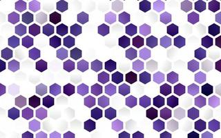 Fondo de vector púrpura claro con hexágonos.