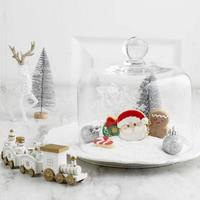 Santa Claus Christmas Sugar Cookies, White December Concept Feast photo