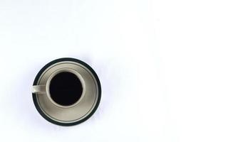 cup of black coffee on a white background. copyspace area photo