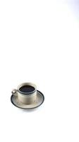 cup of black coffee on a white background. copyspace area photo