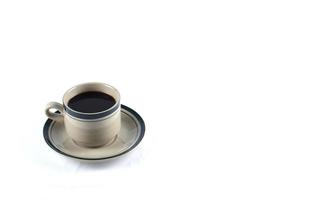 cup of black coffee on a white background. copyspace area photo