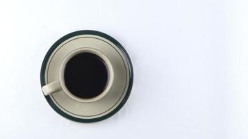 cup of black coffee on a white background. copyspace area photo