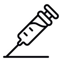 Syringe icon, outline style vector