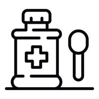 Cough syrup spoon icon, outline style vector