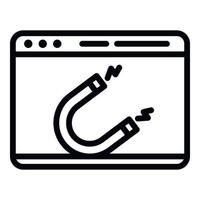 Magnet web page icon, outline style vector