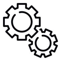 Gear mechanism icon, outline style vector