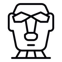 Easter island statue icon, outline style vector