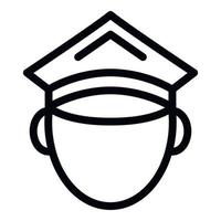 Police avatar icon, outline style vector