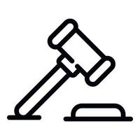 Judge gavel icon, outline style vector