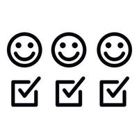 Positive feedback icon, outline style vector