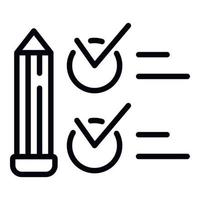 Quiz test icon, outline style vector