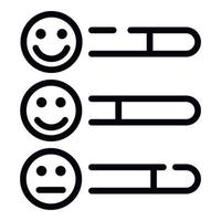 Smile feedback icon, outline style vector