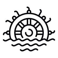 Water mill icon, outline style vector