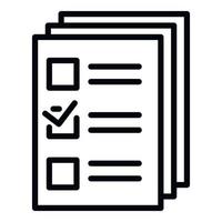 Checklist papers icon, outline style vector