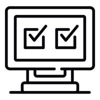 Online questionnaire icon, outline style vector