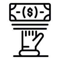 Take cash money icon, outline style vector