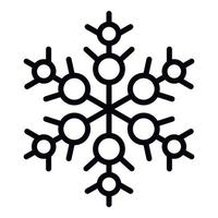 Geometric snowflake icon, outline style vector