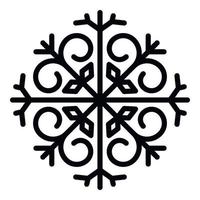 Snowflake icon, outline style vector