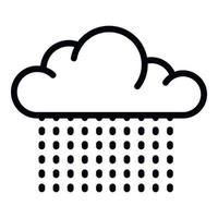 icono de lluvia de nube ligera, estilo de contorno vector