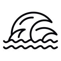 icono de tsunami acuático, estilo de contorno vector