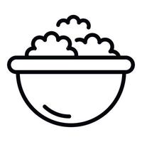 Bowl with cookies icon, outline style vector