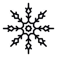 Winter snowflake icon, outline style vector