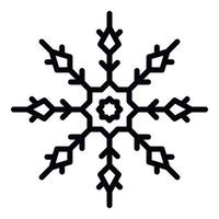 icono de copo de nieve de invierno, estilo de contorno vector