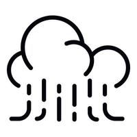 Wind rain cloud icon, outline style vector