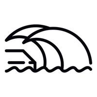 Beach tsunami icon, outline style vector