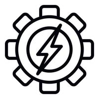 Gear energy icon, outline style vector