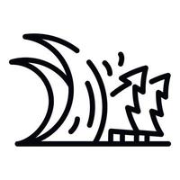 Alarm tsunami wave icon, outline style vector