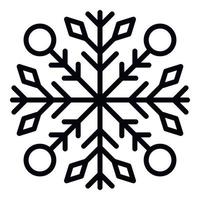 New year snowflake icon, outline style vector