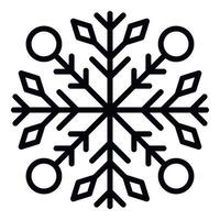 icono de copo de nieve de año nuevo, estilo de contorno vector