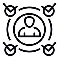 Approved man icon, outline style vector