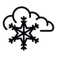 Snowflake cloud icon, outline style vector