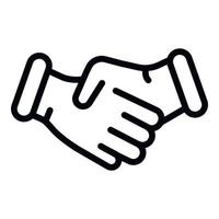 Handshake icon, outline style vector