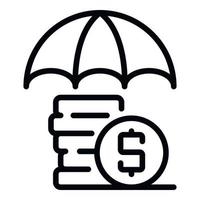 Money protection icon, outline style vector