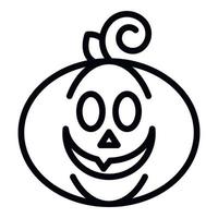 icono de calabaza de sonrisa, estilo de contorno vector