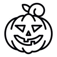 Decorative halloween pumpkin icon, outline style vector