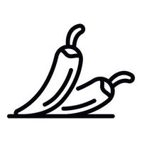 Chilli peppers icon, outline style vector