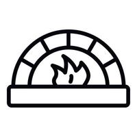 Fire in stove icon, outline style vector