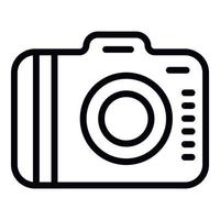 Photo camera icon, outline style vector