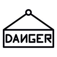 Danger sign board icon, outline style vector