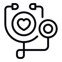 Stethoscope icon, outline style vector