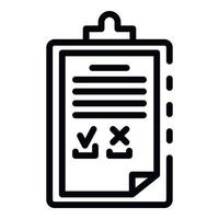 Hospital clipboard icon, outline style vector