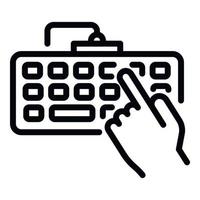 icono de teclado de computadora, estilo de contorno vector